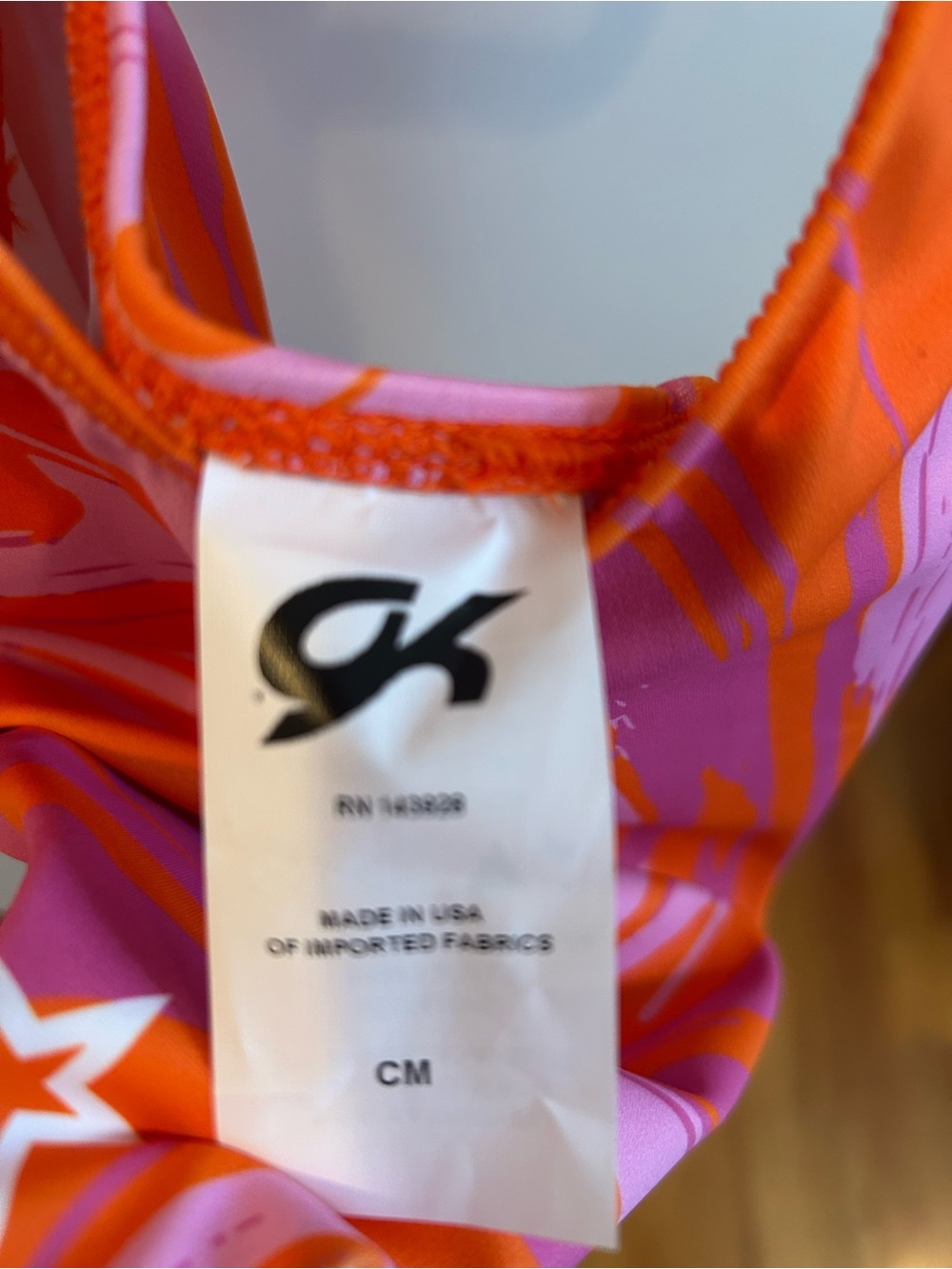 NWT GK Kids' Orange & Pink Swirl Gymnastics Leotard - Size Child’s Med - Picture 9 of 9